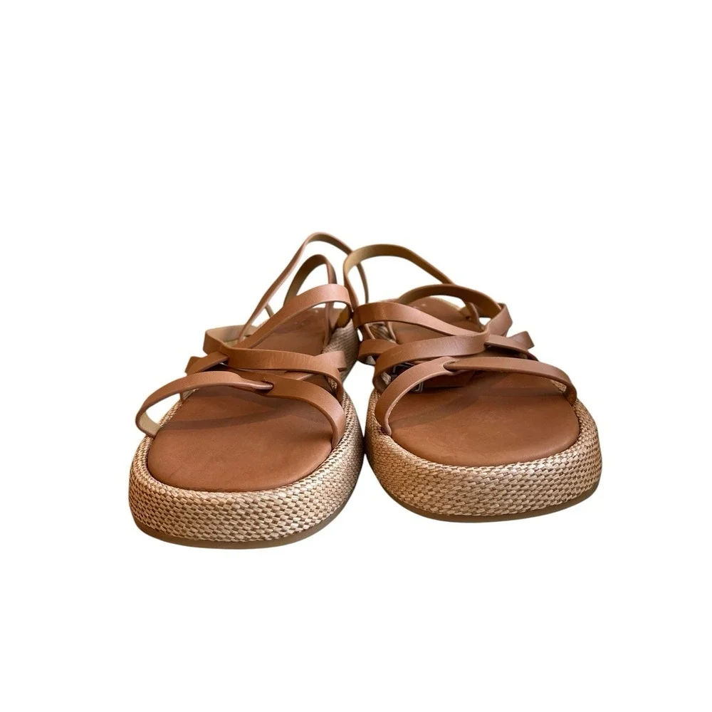 MADEWELL The Sabina‎ Raffia Flatform Sandal in Brown, Size 10